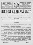 Hornick a hutnick listy (1900-1919)
